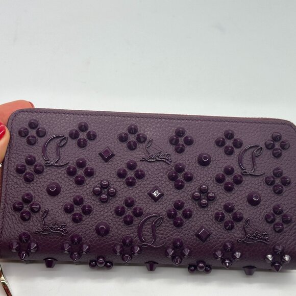 Christian Louboutin W PANETTONE Empire Spike LOUBINTHESKY Zip Around Wallet - Picture 6 of 16